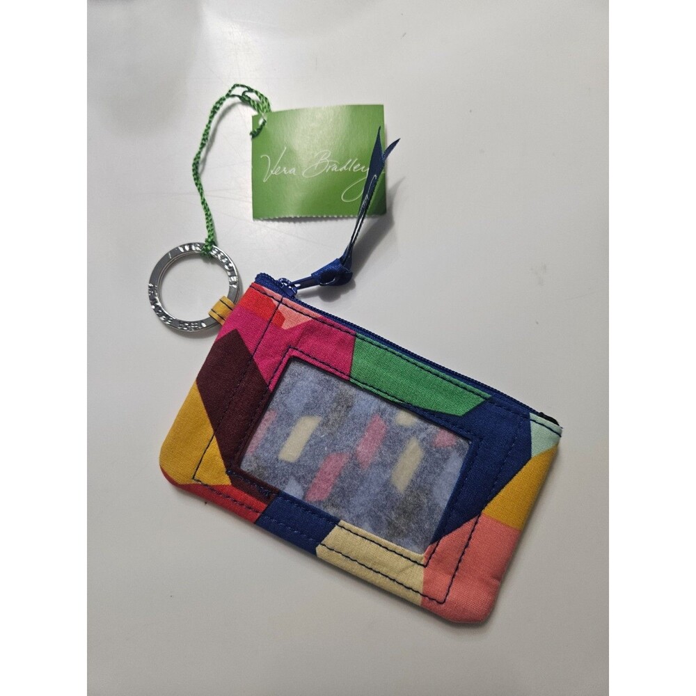 Vera Bradley Zip ID Case – Colorful Geometric Colorblock Pattern Pop Art